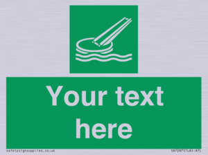 Custom sign safe condition Marine evacuation slide